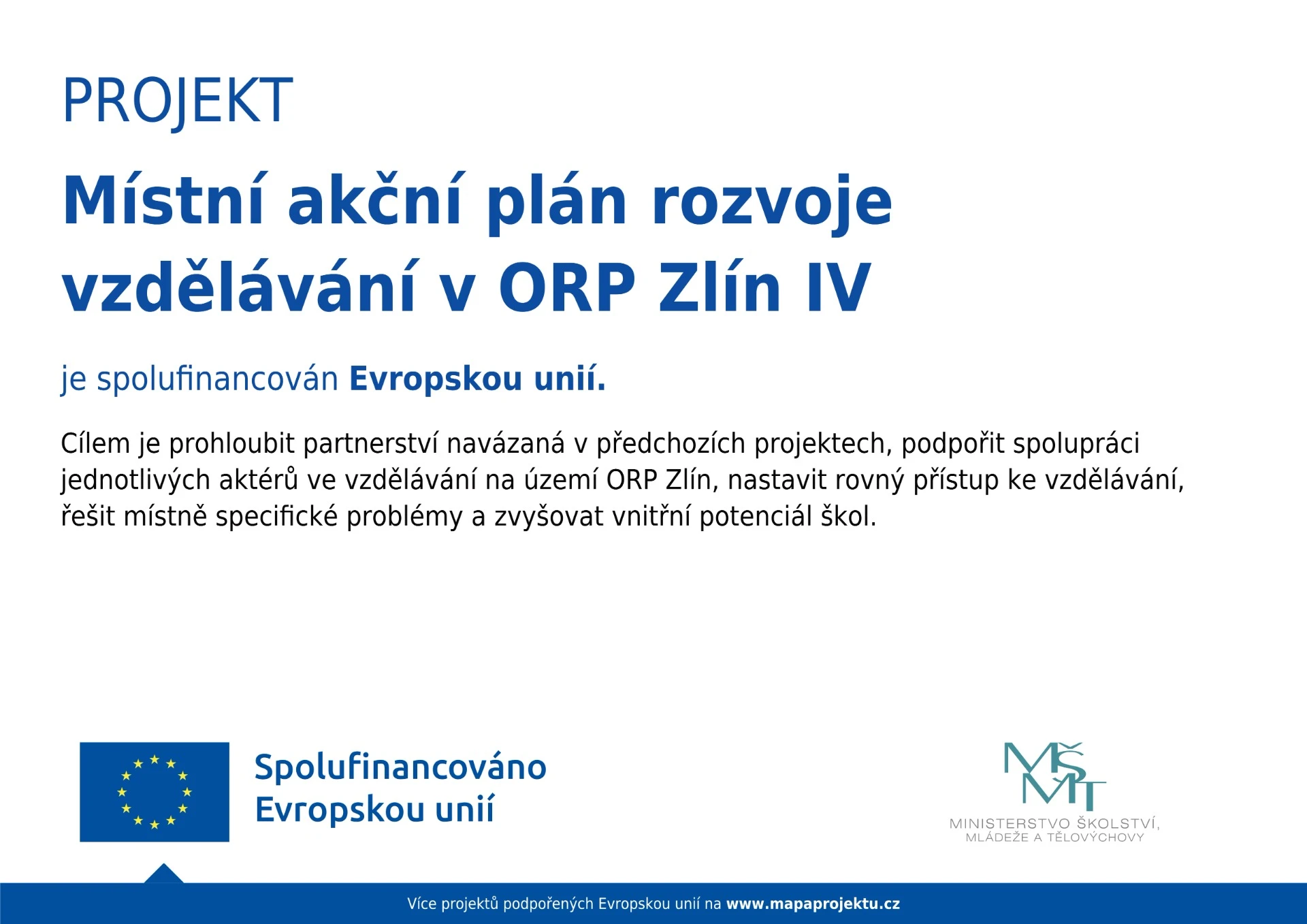 O nás - MŠ Slínová 10 Plakat povinne publicity 1
